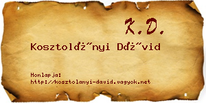 Kosztolányi Dávid névjegykártya