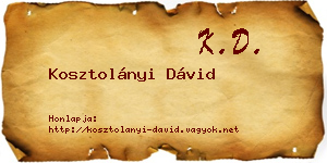 Kosztolányi Dávid névjegykártya